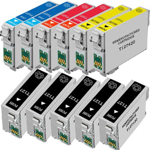 Extra High Capacity Epson 127 Ink Cartridges 11-Pack: 5 Black, 2 Cyan, 2 Magenta, 2 Yellow