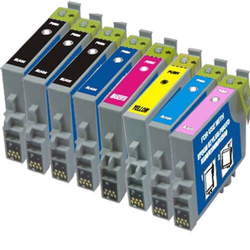 Epson T048 Ink Cartridges 8-Pack - Epson 48: 3 Black, 1 Cyan, 1 Magenta, 1 Yellow, 1 Light Cyan, 1 Light Magenta
