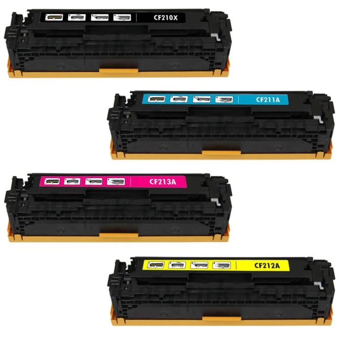HP 131X Toner Cartridge and HP 131A Set of 4-Pack: 1 High Yield Black and 1 Cyan, 1 Magenta, 1 Yellow