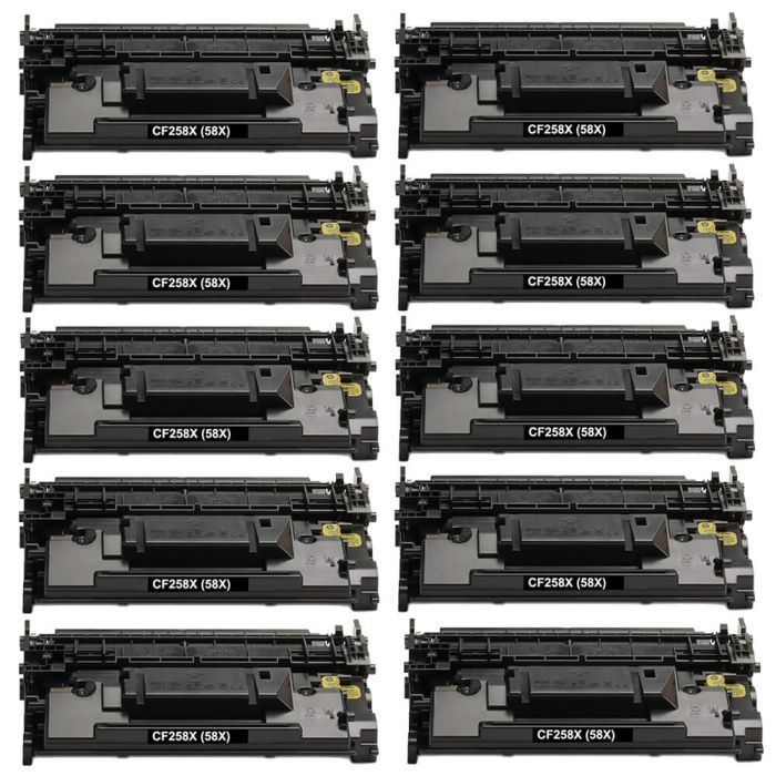High Yield HP 58X Black LaserJet Toner Cartridges 10-Pack