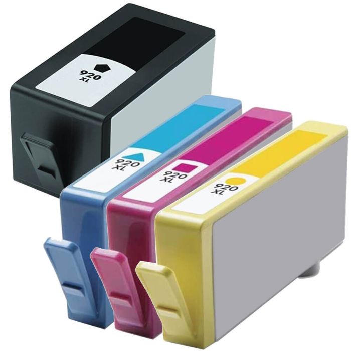 High Yield HP 920XL Combo Pack of 4 Ink Cartridges: 1 Black,1 Cyan, 1 Magenta, 1 Yellow