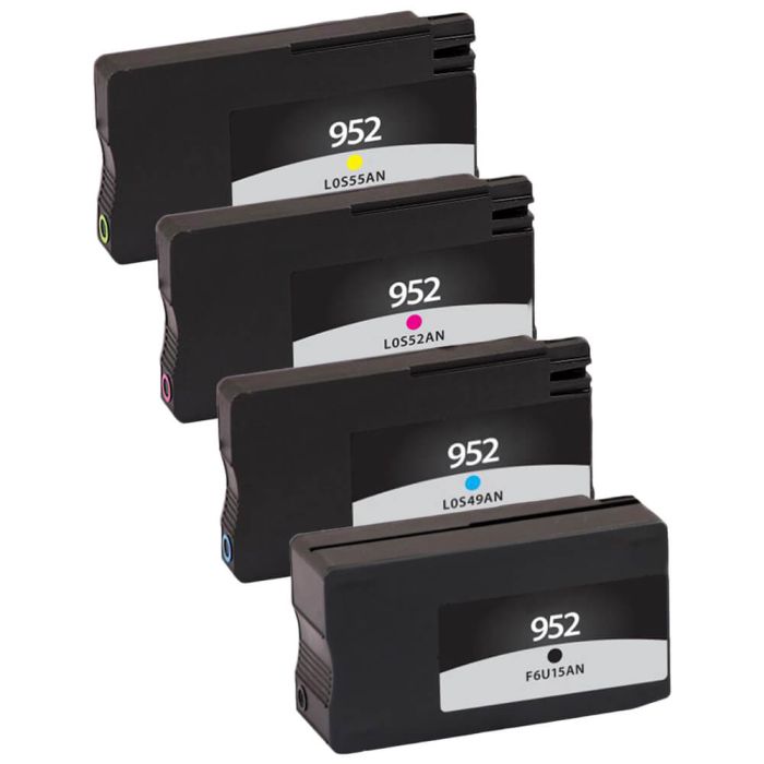 HP 952 Ink 4-Pack Cartridges - 1 Black, 1 Cyan, 1 Magenta, 1 Yellow