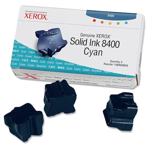 Xerox 108R00605 / Phaser 8400 OEM Cyan Solid Ink 3-pack Cartridge
