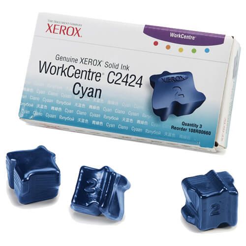 Xerox 108R00660 / WorkCentre C2424 OEM Cyan Ink 3-pack Cartridge