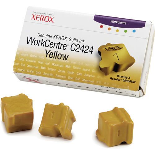 Xerox 108R00662 / WorkCentre C2424 OEM Yellow Ink 3-pack Cartridge