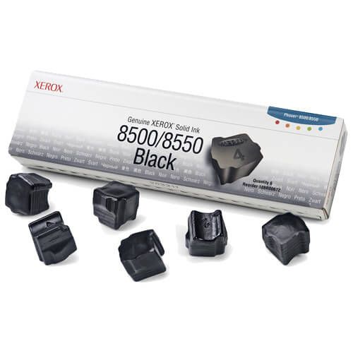 Xerox 108R00672 / Phaser 8500 OEM Black Solid Ink 6-pack Cartridge