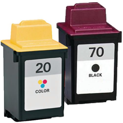 Lexmark 70 20 Ink Cartridges 2-Pack: 1 x 70 Black and 1 x 20 Color