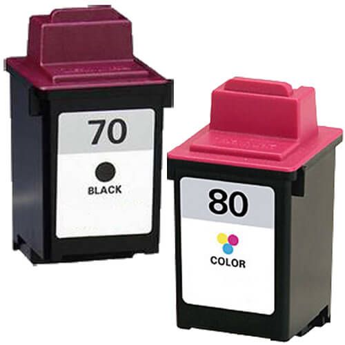 Lexmark Ink 80 and Lexmark 70 Printer Ink 2-Pack: 1 x 70 Black and 1 x 80 Color