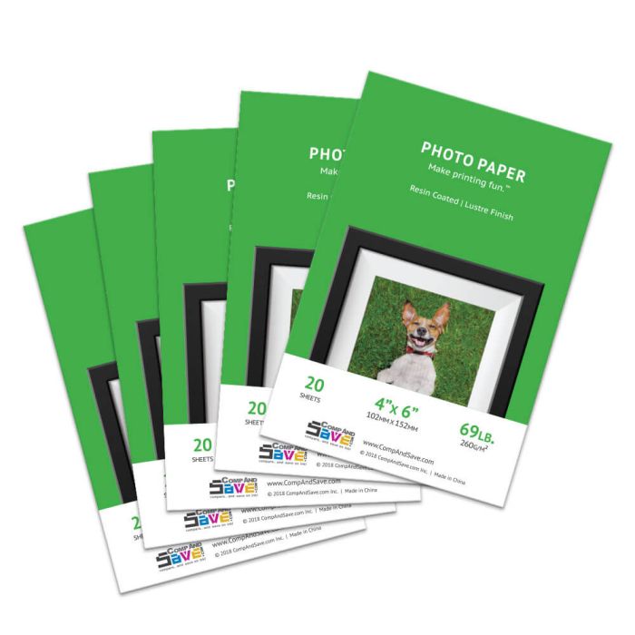 4x6 Lustre Photographic Paper for Inkjet - 100 Sheets 