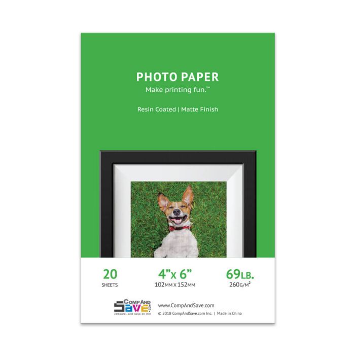4 x 6 Matte Photo Paper - 20 Sheets Resin Coated
