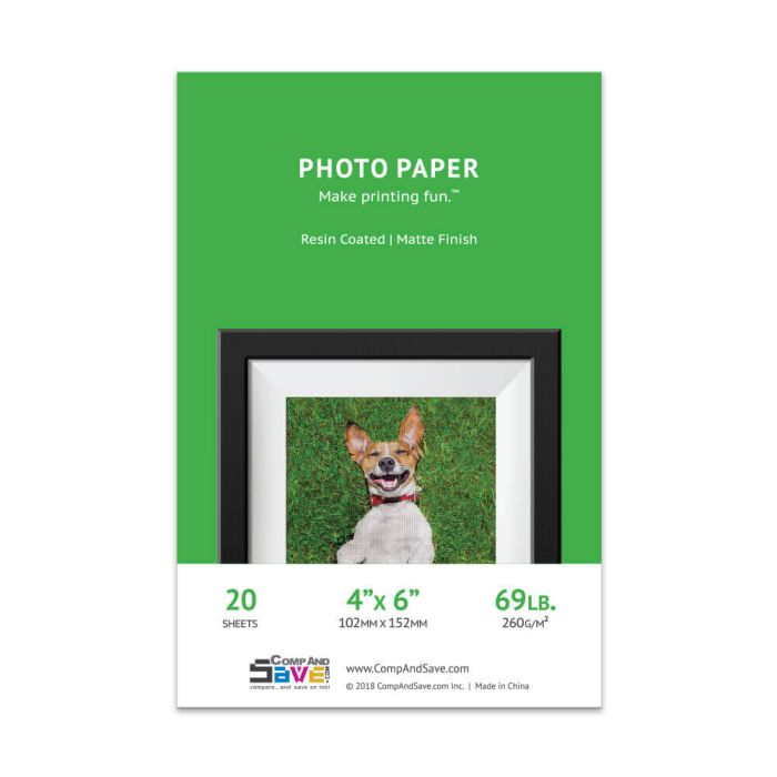 Premium 4x6 Matte Inkjet Photo Paper - 20 Sheet