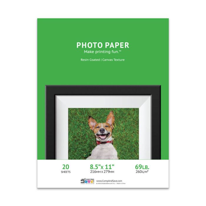 Premium 8.5x11 Canvas Inkjet Photo Paper 20 Sheets