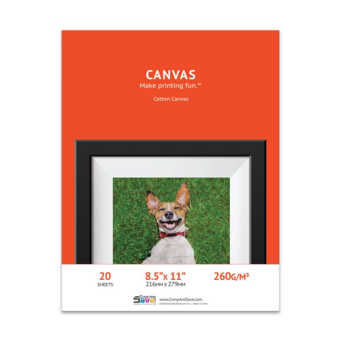 8.5" x 11" Premium Cotton Canvas - 20 sheets - 260g