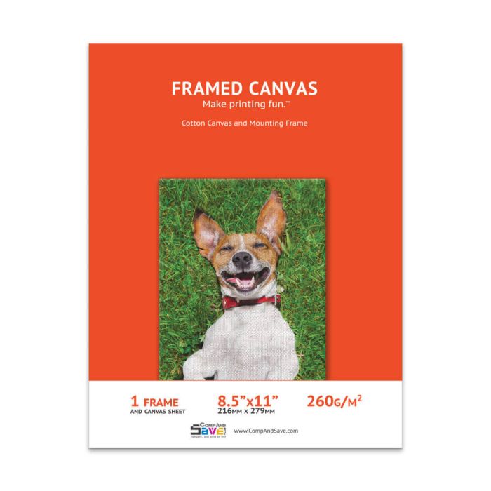Canvas Frame and 1 Sheet Cotton Canvas 8.5" x 11" 9.99