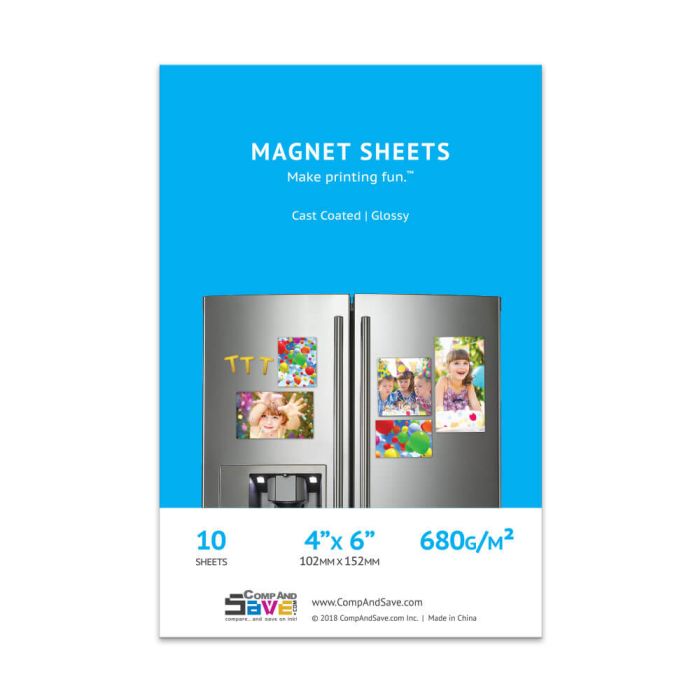 4" x 6" Premium Inkjet Magnet Sheets - 10 sheets - White 680g