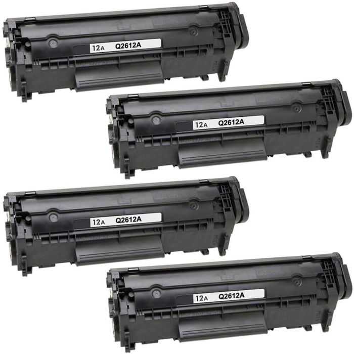 HP 12A Black (Q2612A) Compatible Toner Cartridge 4-Pack