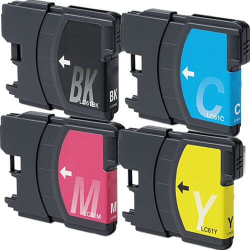 High Yield Brother LC-65 Ink Cartridges 4-Pack: 1 Black, 1 Cyan, 1 Magenta, 1 Yellow