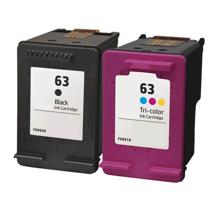 HP 63 Ink Cartridge Combo Pack 2: 1 F6U62AN Black and 1 F6U61AN Tri-color
