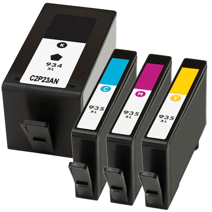 Replacement for Hewlett Packard HP 934XL / 935XL (Set of 4) High Yield Ink  Cartridge: 1 Black, 1 Cyan, 1 Magenta, 1 Yellow