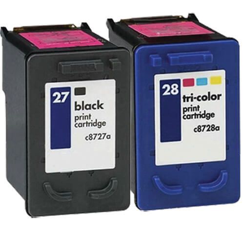 HP 27 and 28 Ink Cartridges 2-Pack: 1 Black, 1 Color