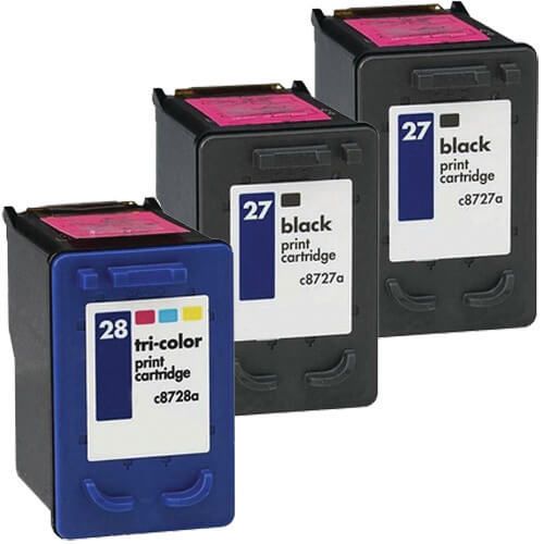 HP Cartridge 27 28 Ink 3-Pack: 2 Black, 1 Color