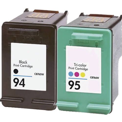 HP 94 95 Ink Cartridges 2-Pack: 1 94 Black, 1 95 Tricolor