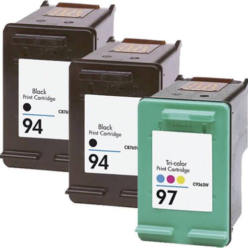 HP 94 Printer Ink & 97 HP Ink 3-Pack: 2 x 94 Black and 1 x 97 Tri-color