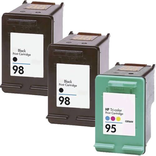 HP 95 Ink Cartridge & HP 98 Cartridges Combo Pack of 3: 2 Black & 1 Tri-color