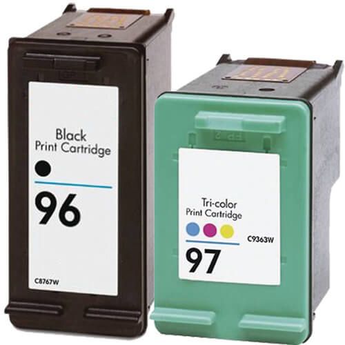 HP Printer Ink 96 97 Cartridges 2-Pack: 1 Black & 1 Tri-color