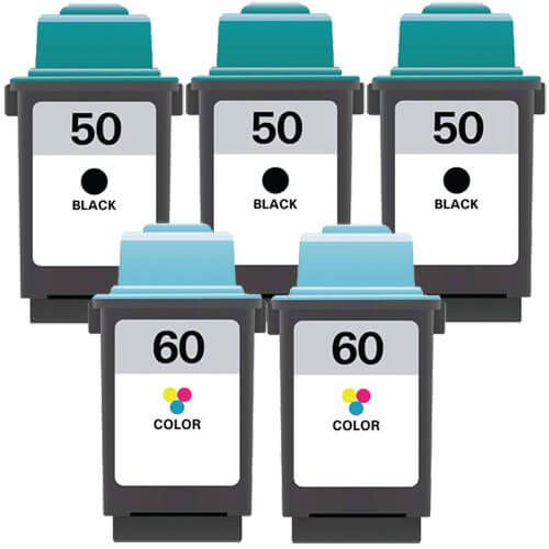 Lexmark #50 Black & #60 Color 5-pack Ink Cartridges
