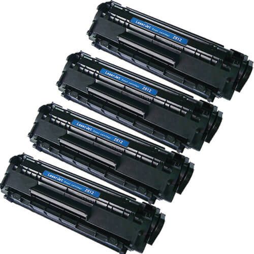 HP 12A Black (Q2612A) Compatible Toner Cartridge 4-Pack