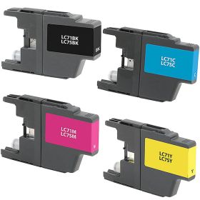 High Yield Brother LC75 XL Ink Cartridges 4-Pack: 1 Black, 1 Cyan, 1 Magenta, 1 Yellow