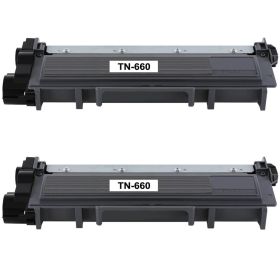 High Yield Brother Premium Toner Cartridge TN660 Black 2-Pack