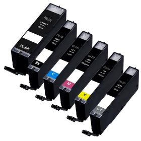 Canon 230 231 Ink Cartridges Combo Pack of 6: 1 Pigment Black, 1 Black, 1 Cyan, 1 Magenta, 1 Yellow, 1 Gray