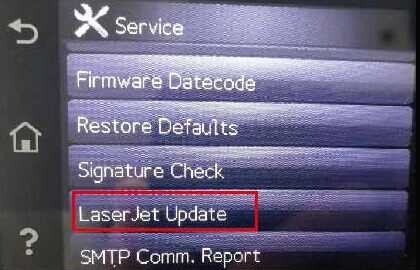 Printer settings - laserjet update