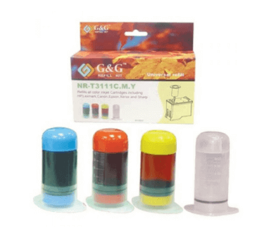 Universal Ink Cartridge Cyan, Magenta, and Yellow Refill Kit - 1 x 30ml for each 