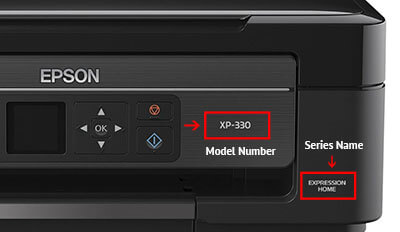 How to find printer model on Epson Expression series