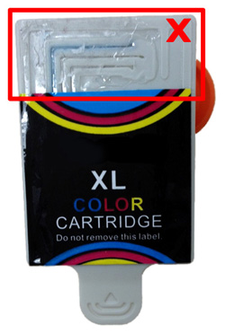 Ink with tape intact