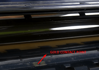 gold contact points on toner cartridge