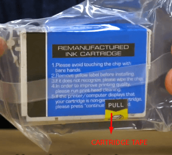 ink cartrige in plastic packaging