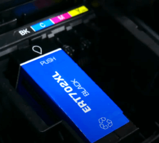 push ink cartrisge into the holder