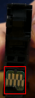 gold chip contact point on ink cartridge