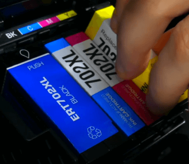 insert ink cartridge into holder