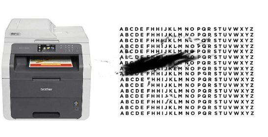 Brother printer printing black smudges on paper