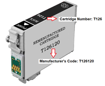 Replacement Epson T126 Black Ink Cartridge (T126120) - Standard Yield