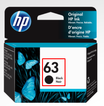 HP 63 Black Ink Cartridge - Standard Yield