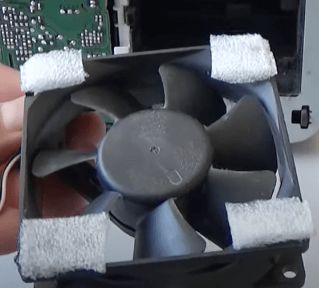 CFoam padding on printer cooling fan.