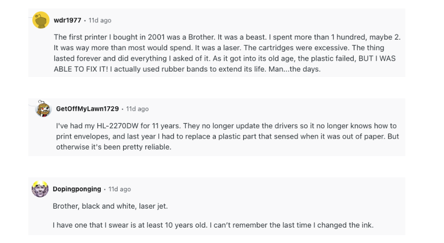 reddit comments about Brother laser printer reddit comments about Brother laser printer